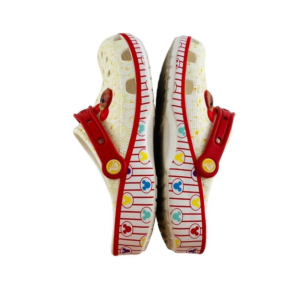 Mickey Mouse Crocs Clogs Red Strap & Printed size Women's 10 Men's 8 - Picture 5 of 5